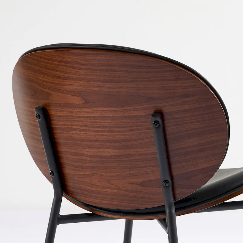 Chaise d'appoint Mid-Century Modern Shell Chair Trépied, Chaise longue en tissu orange avec finition noyer et dossier confortable