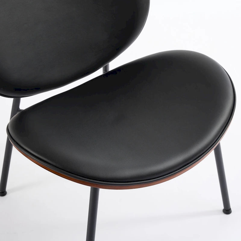 Chaise d'appoint Mid-Century Modern Shell Chair Trépied, Chaise longue en tissu orange avec finition noyer et dossier confortable