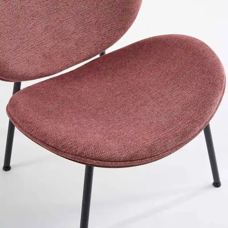 Chaise d'appoint Mid-Century Modern Shell Chair Trépied, Chaise longue en tissu orange avec finition noyer et dossier confortable
