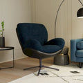 Fauteuil d'appoint pivotant, fauteuil de salon avec structure en métal, fauteuil de relaxation confortable à siège unique, fauteuil de lecture pivotant à 360 degrés.