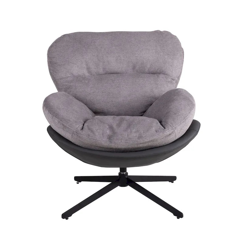 Fauteuil d'appoint pivotant, fauteuil de salon avec structure en métal, fauteuil de relaxation confortable à siège unique, fauteuil de lecture pivotant à 360 degrés.