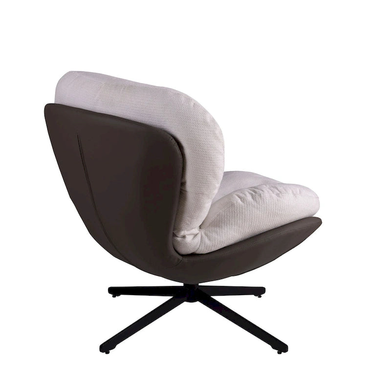 Fauteuil d'appoint pivotant, fauteuil de salon avec structure en métal, fauteuil de relaxation confortable à siège unique, fauteuil de lecture pivotant à 360 degrés.