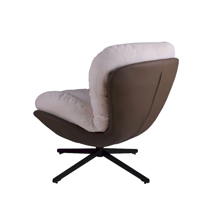 Fauteuil d'appoint pivotant, fauteuil de salon avec structure en métal, fauteuil de relaxation confortable à siège unique, fauteuil de lecture pivotant à 360 degrés.