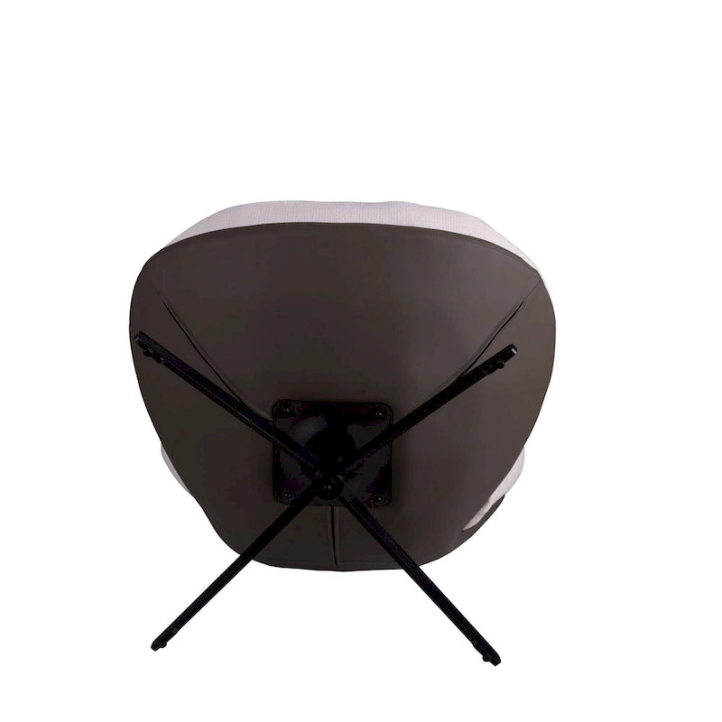 Fauteuil d'appoint pivotant, fauteuil de salon avec structure en métal, fauteuil de relaxation confortable à siège unique, fauteuil de lecture pivotant à 360 degrés.
