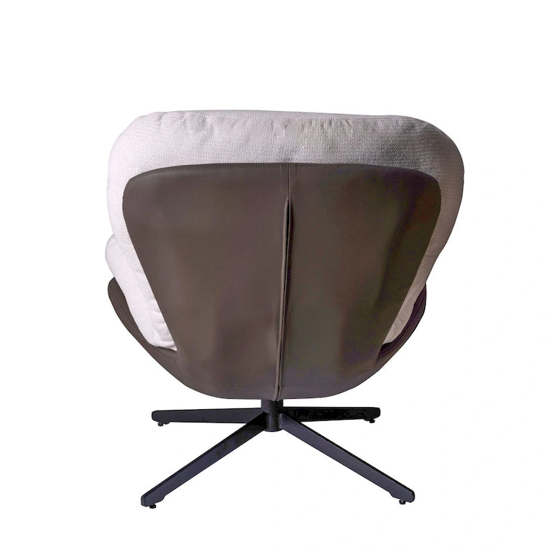 Fauteuil d'appoint pivotant, fauteuil de salon avec structure en métal, fauteuil de relaxation confortable à siège unique, fauteuil de lecture pivotant à 360 degrés.