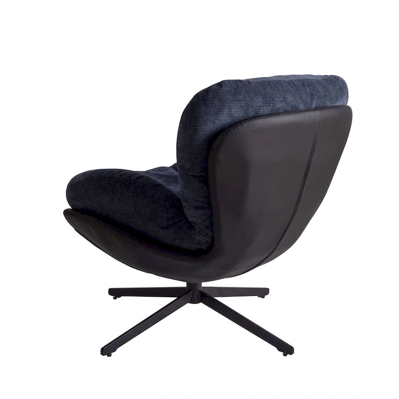 Fauteuil d'appoint pivotant, fauteuil de salon avec structure en métal, fauteuil de relaxation confortable à siège unique, fauteuil de lecture pivotant à 360 degrés.