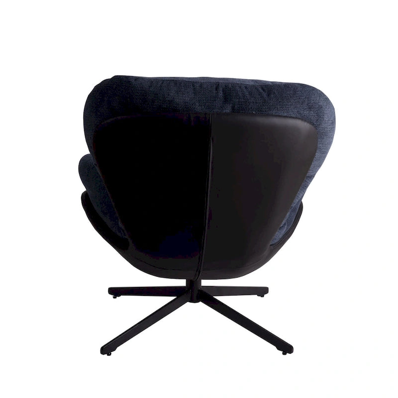 Fauteuil d'appoint pivotant, fauteuil de salon avec structure en métal, fauteuil de relaxation confortable à siège unique, fauteuil de lecture pivotant à 360 degrés.