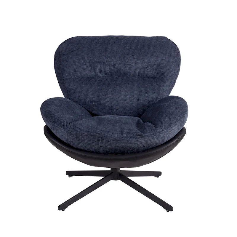 Fauteuil d'appoint pivotant, fauteuil de salon avec structure en métal, fauteuil de relaxation confortable à siège unique, fauteuil de lecture pivotant à 360 degrés.