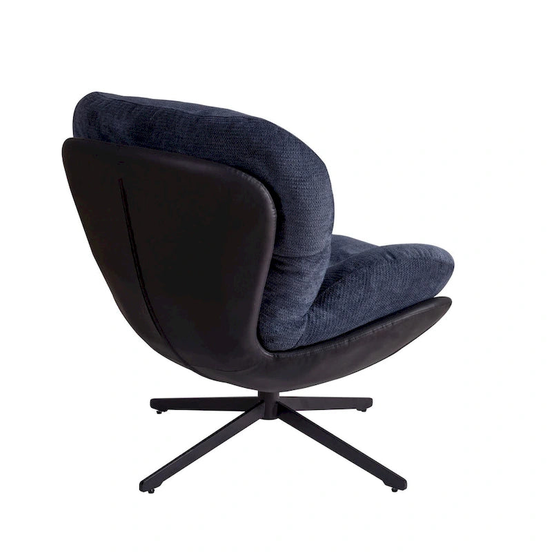 Fauteuil d'appoint pivotant, fauteuil de salon avec structure en métal, fauteuil de relaxation confortable à siège unique, fauteuil de lecture pivotant à 360 degrés.