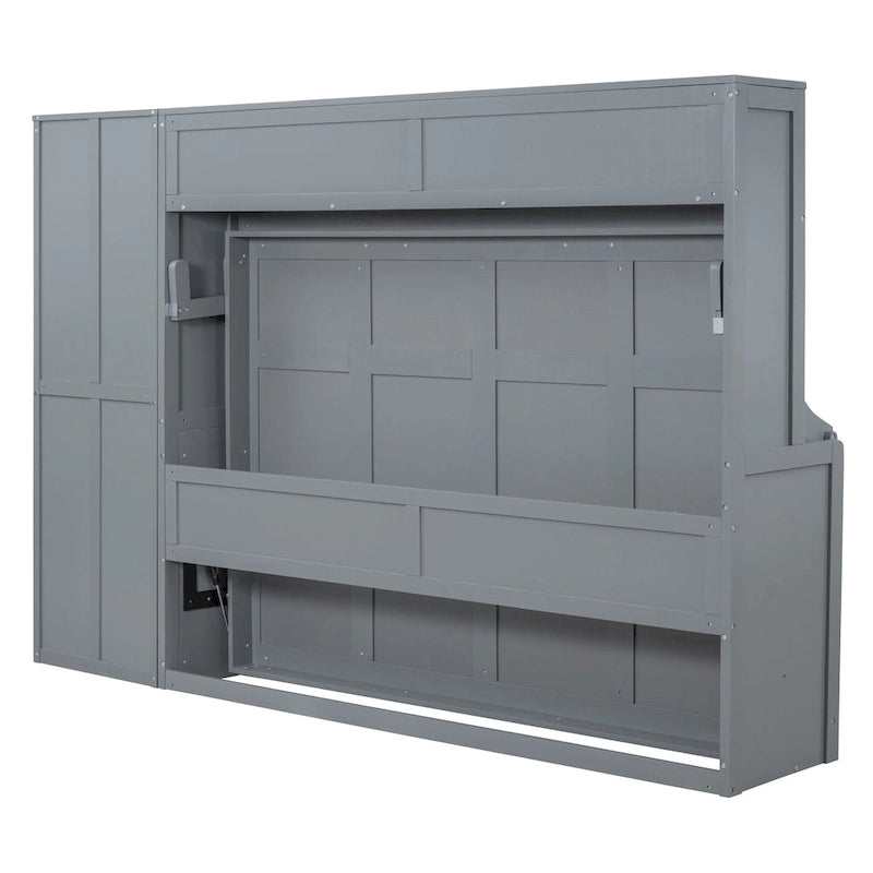 Lit escamotable Queen Size avec armoire et tiroirs