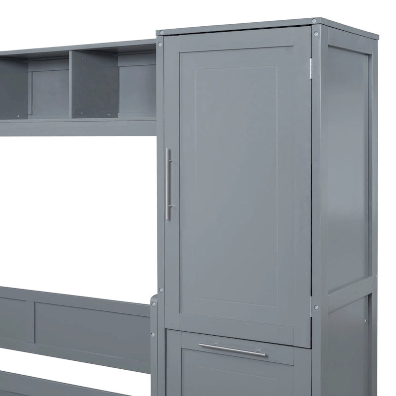 Lit escamotable Queen Size avec armoire et tiroirs