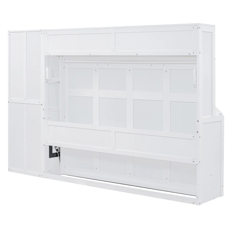 Lit escamotable Queen Size avec armoire et tiroirs