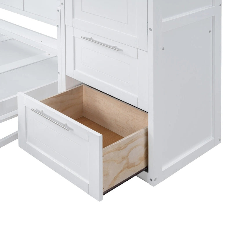 Lit escamotable Queen Size avec armoire et tiroirs