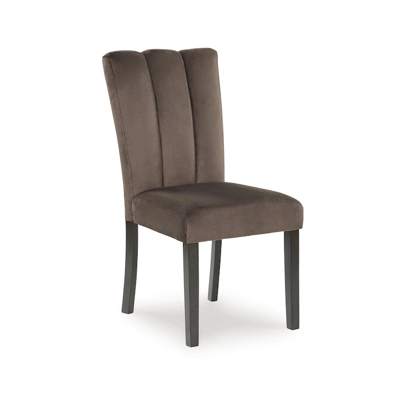 Chaise de salle à manger latérale rembourrée marron/noir (lot de 2) - 19.5 l x 23.25 P x 38.5 H