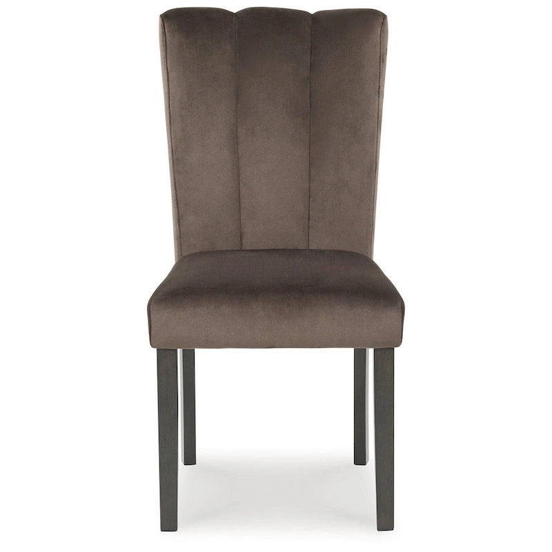 Chaise de salle à manger latérale rembourrée marron/noir (lot de 2) - 19.5 l x 23.25 P x 38.5 H