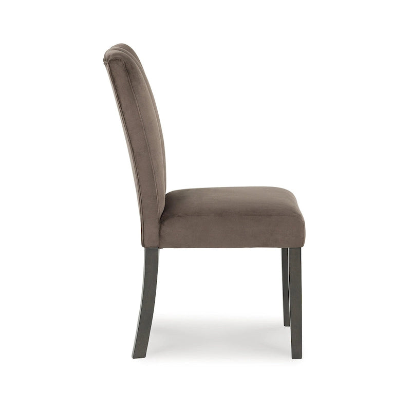 Chaise de salle à manger latérale rembourrée marron/noir (lot de 2) - 19.5 l x 23.25 P x 38.5 H