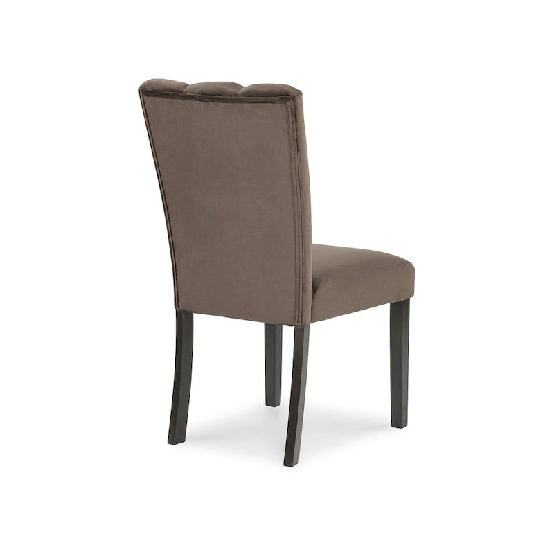 Chaise de salle à manger latérale rembourrée marron/noir (lot de 2) - 19.5 l x 23.25 P x 38.5 H