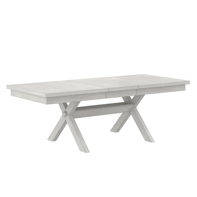 Table à manger rectangulaire extensible en bois massif moderne de 90 pouces