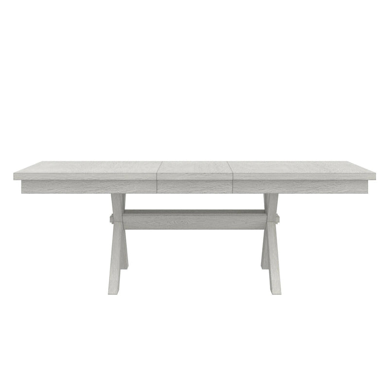 Table à manger rectangulaire extensible en bois massif moderne de 90 pouces