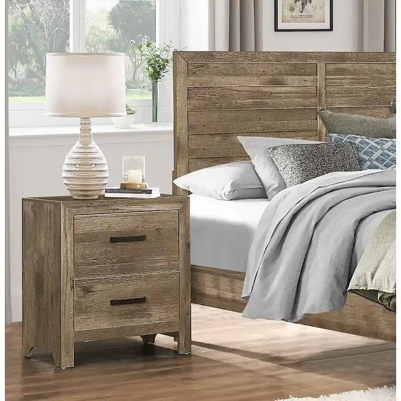 Table de chevet transitoire en bois massif, armoire de rangement de chevet avec poignées de tiroir en nickel, table d'appoint d'entrée avec plateau en bois