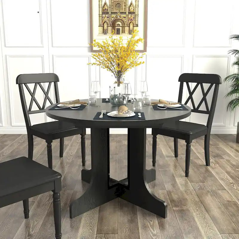 Table à manger pour cuisine de ferme avec plateau de table ovale extensible