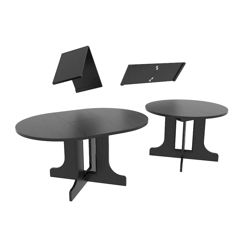 Table à manger pour cuisine de ferme avec plateau de table ovale extensible