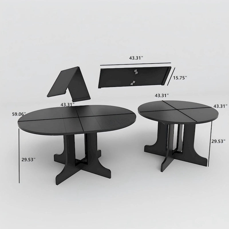Table à manger pour cuisine de ferme avec plateau de table ovale extensible