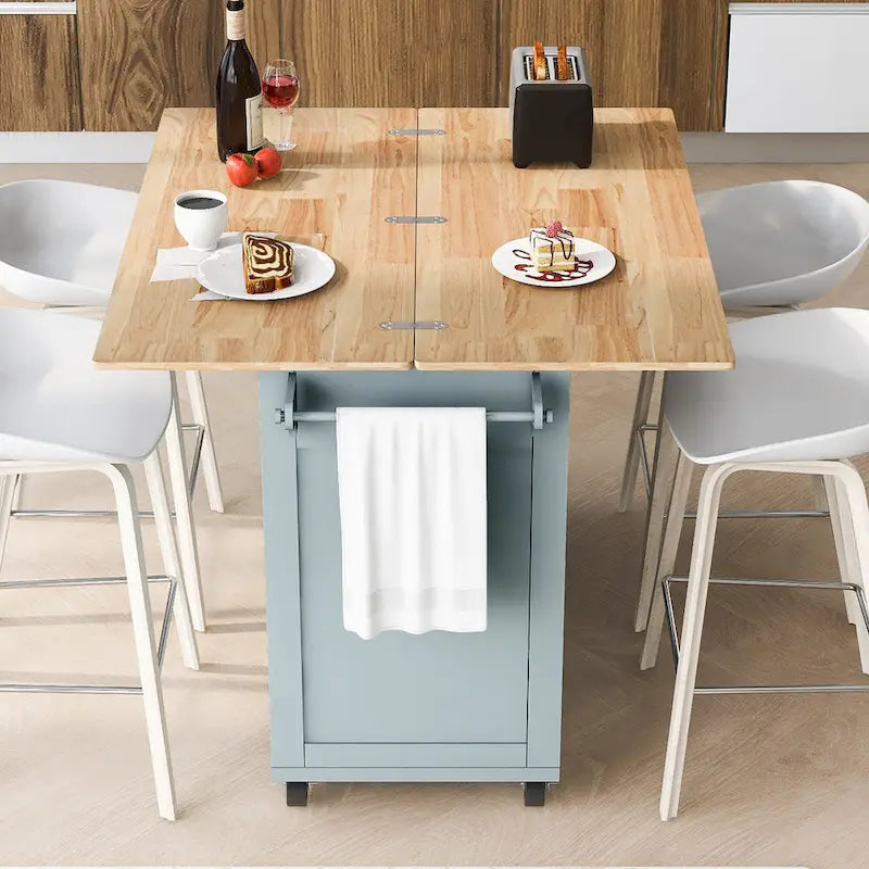 Îlot de cuisine avec plan de travail rabattable (tabouret non inclus)