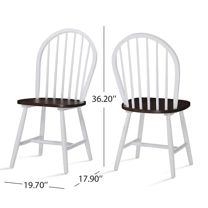 Chaises de salle à manger à barreaux hauts style ferme (lot de 2) par - 36H