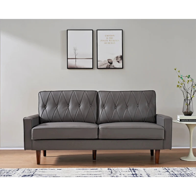 Canapé dossier coussin en similicuir