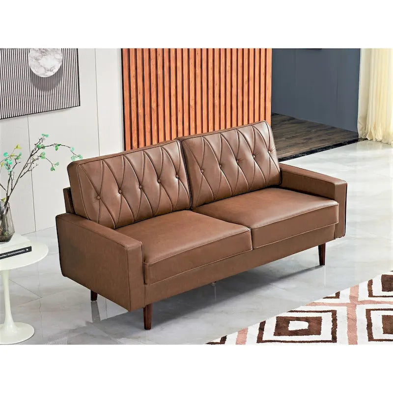 Canapé dossier coussin en similicuir