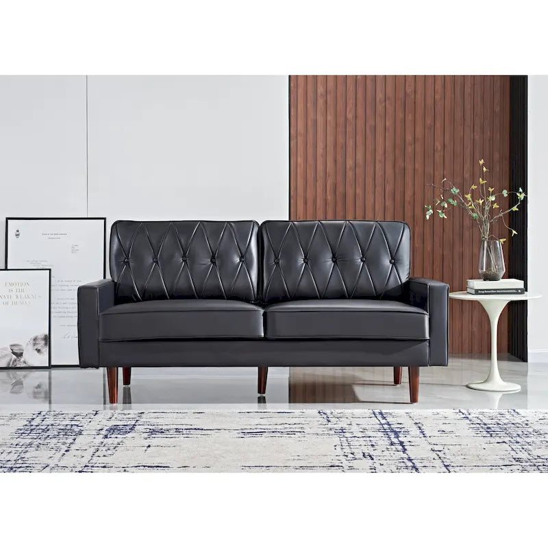 Canapé dossier coussin en similicuir