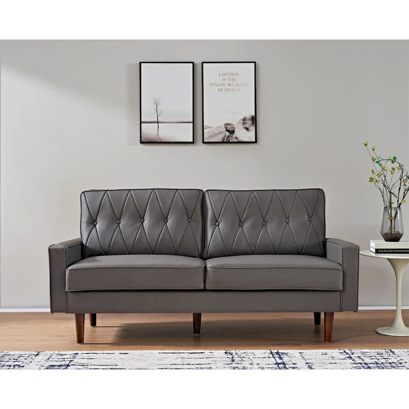 Canapé dossier coussin en similicuir