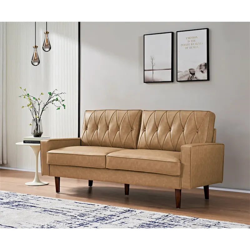 Canapé dossier coussin en similicuir