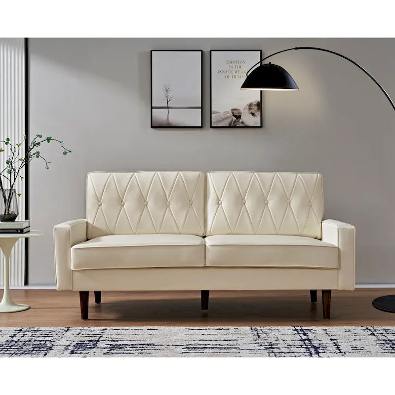 Canapé dossier coussin en similicuir