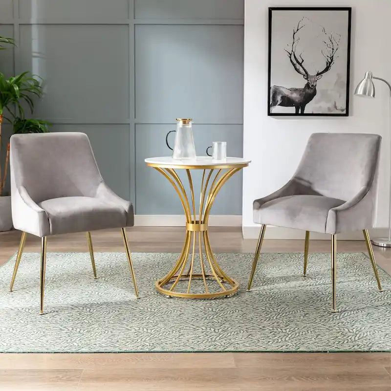Fauteuil d'appoint contemporain en velours (Lot de 2)