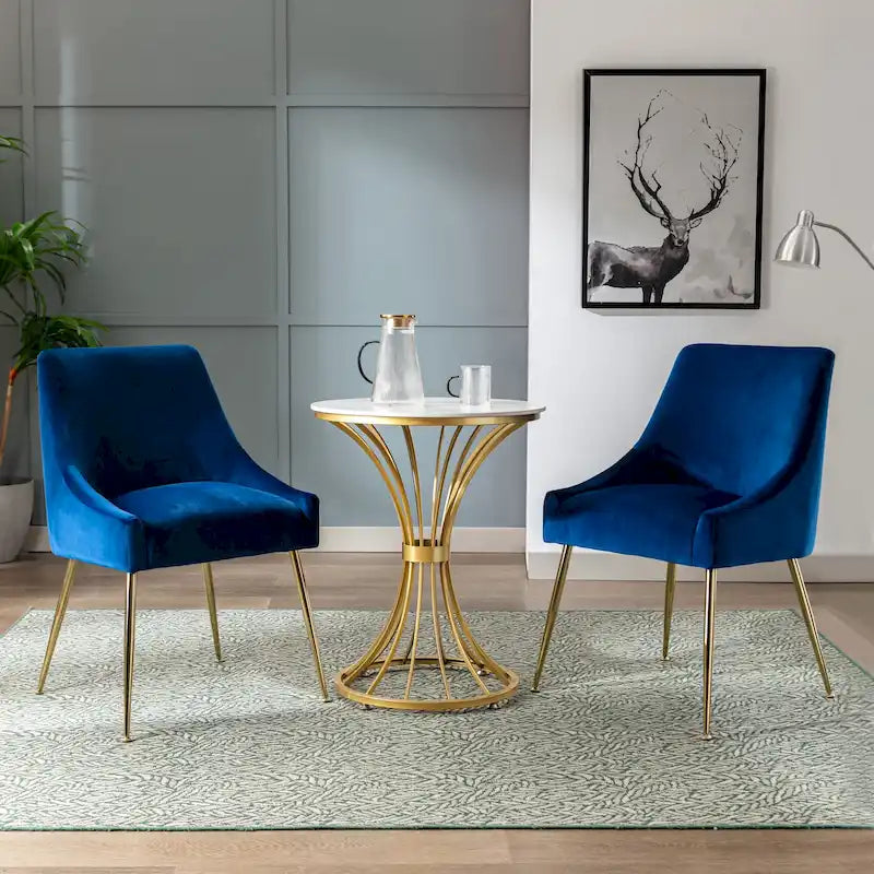 Fauteuil d'appoint contemporain en velours (Lot de 2)