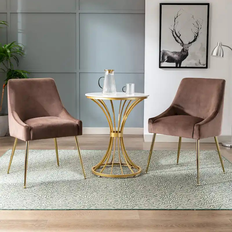 Fauteuil d'appoint contemporain en velours (Lot de 2)