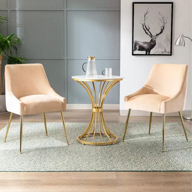 Fauteuil d'appoint contemporain en velours (Lot de 2)