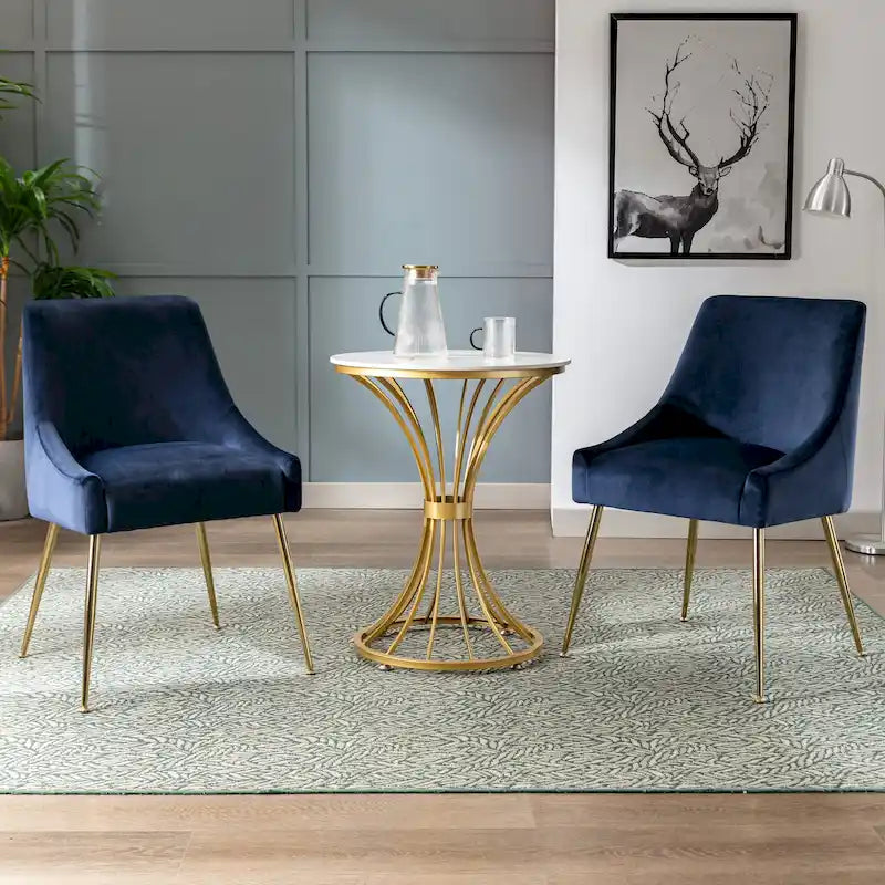 Fauteuil d'appoint contemporain en velours (Lot de 2)