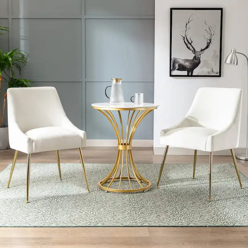Fauteuil d'appoint contemporain en velours (Lot de 2)