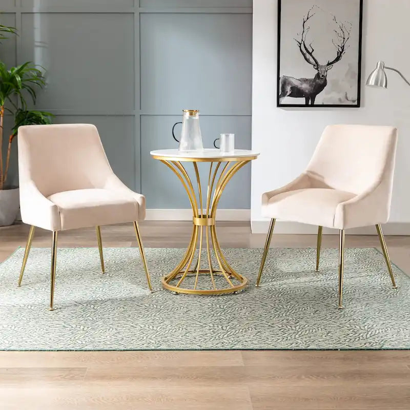 Fauteuil d'appoint contemporain en velours (Lot de 2)