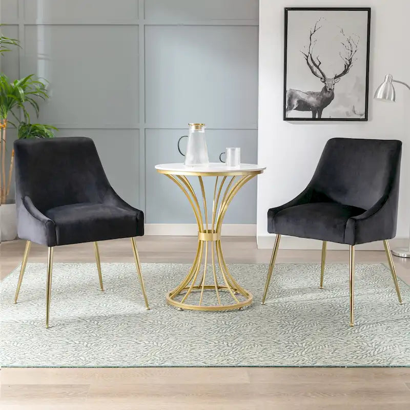 Fauteuil d'appoint contemporain en velours (Lot de 2)