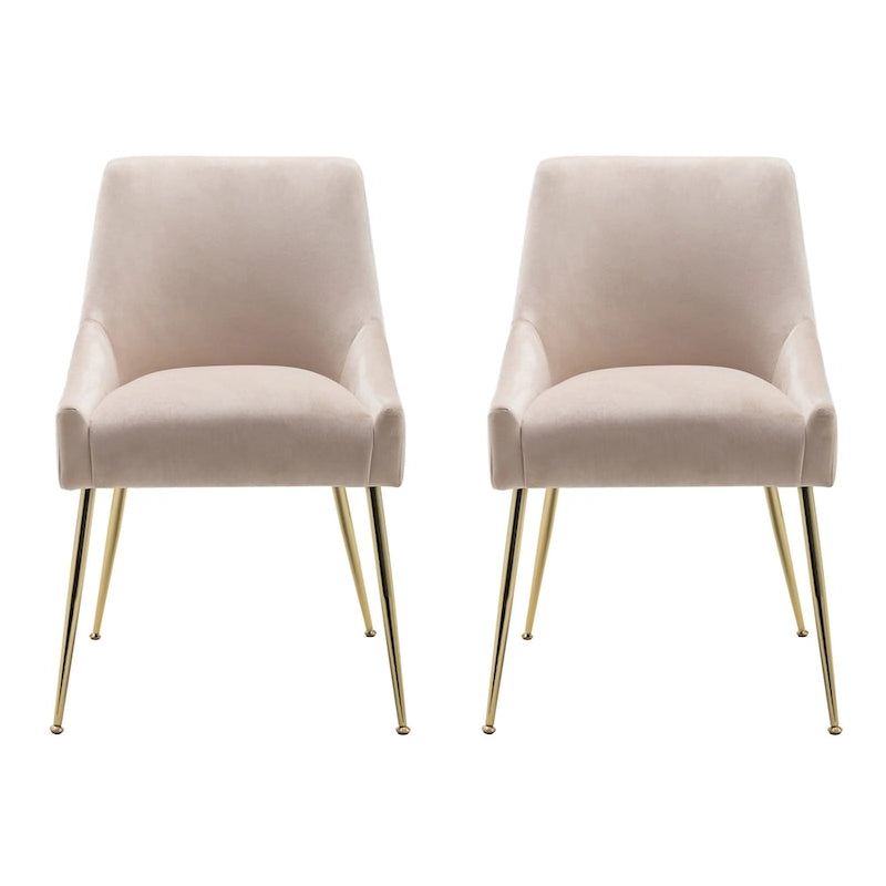 Fauteuil d'appoint contemporain en velours (Lot de 2)