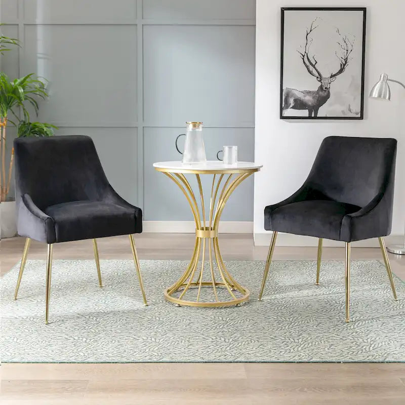 Fauteuil d'appoint contemporain en velours (Lot de 2)