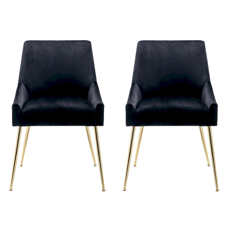 Fauteuil d'appoint contemporain en velours (Lot de 2)