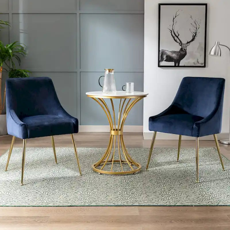 Fauteuil d'appoint contemporain en velours (Lot de 2)