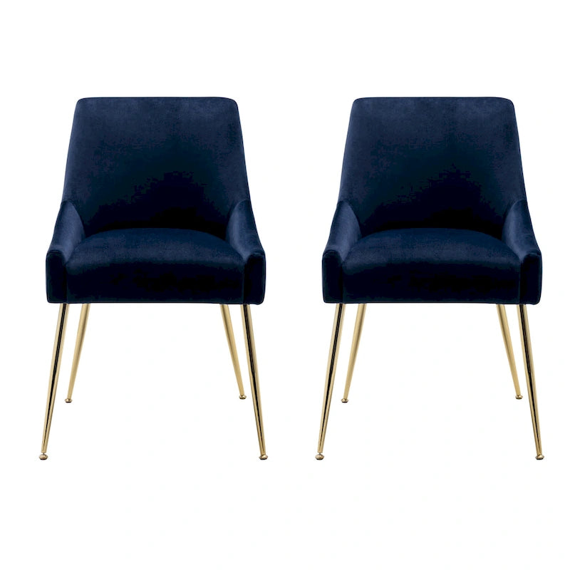Fauteuil d'appoint contemporain en velours (Lot de 2)