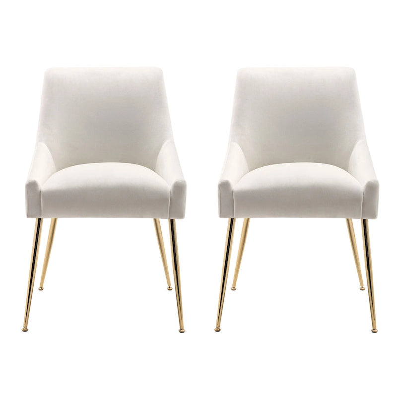 Fauteuil d'appoint contemporain en velours (Lot de 2)