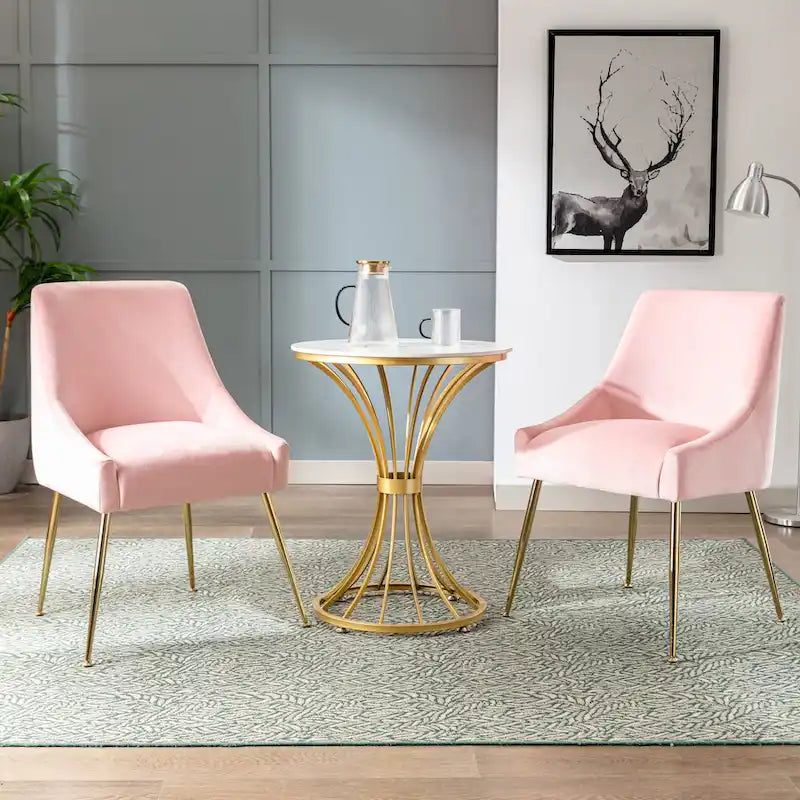 Fauteuil d'appoint contemporain en velours (Lot de 2)